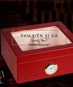 Hộp giữ ẩm xì gà 30 điếu mặt kính - Ảnh 5
