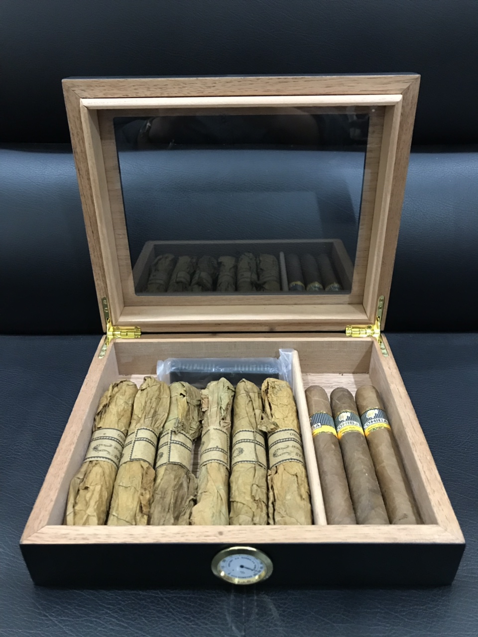 Hộp giữ ẩm xì gà 20 điếu mặt kính - Ảnh 4