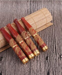 Tẩu gỗ xì gà mini 2 khoang lọc - Chạm khắc - Ảnh 4