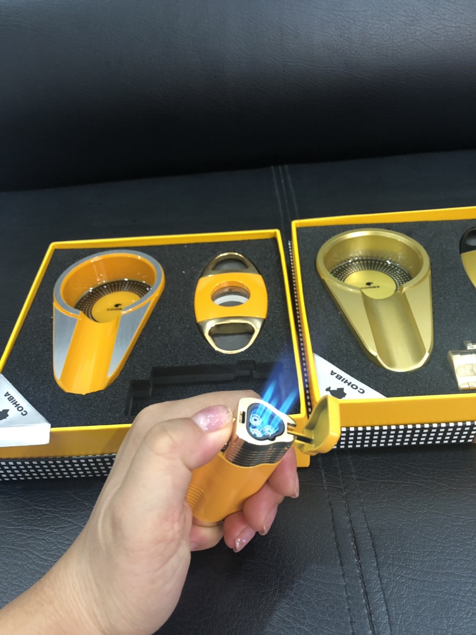 Bộ dao khò gạt tàn Cohiba (3 màu) - Ảnh 3