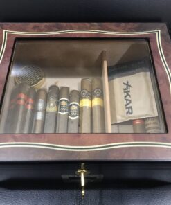 Hộp giữ ẩm xì gà có khóa (sức chứa 30 điếu)