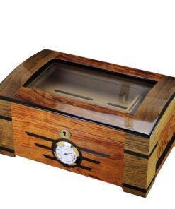 Hộp giữ ẩm xì gà 2 ngăn có khóa (sức chứa 50 điếu)