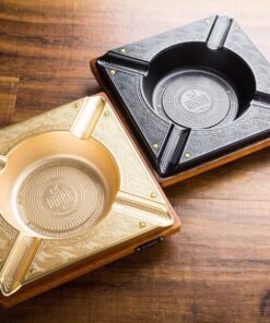 Gạt tàn 4 tay gỗ đồng chạm khắc - Ảnh 4