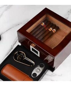 Hộp giữ ẩm xì gà có ngăn phụ kiện (sức chứa 40-60 điếu) - Ảnh 6