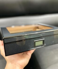 Hộp giữ ẩm xì gà 20 điếu vân carbon
