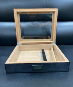 Hộp giữ ẩm xì gà 20 điếu vân carbon - Ảnh 4